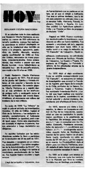 Benjamín Vicuña Mackenna  [artículo] Fap.