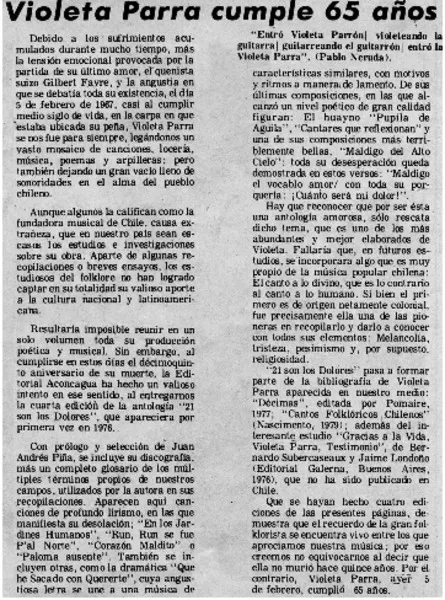 Filman la vida de Nicanor Parra.  [artículo]