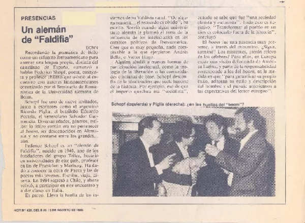Un alemán de "Faldita"  [artículo] BONN.