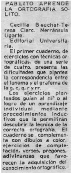 Pablito aprende la ortografía solito.  [artículo]