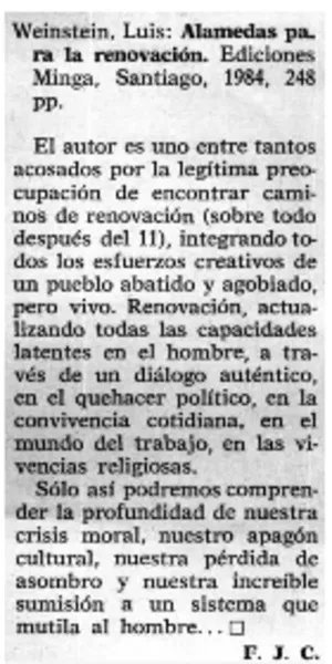 Alamedas para la renovación  [artículo] F. J. C.