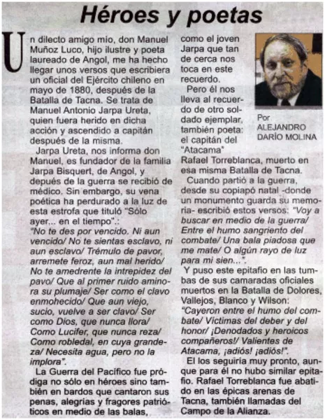 Héroes y poetas  [artículo] Alejandro Darío Molina.