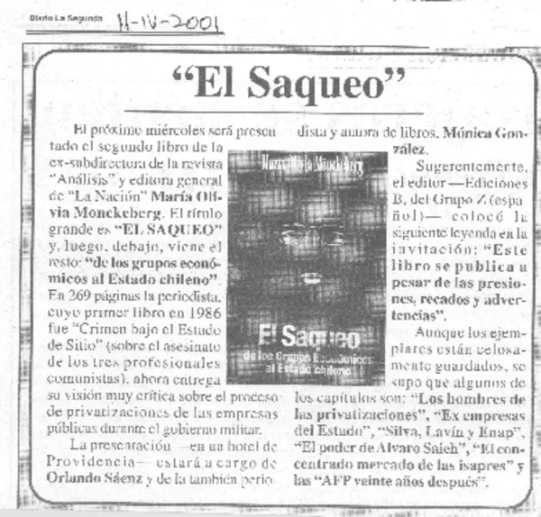 El Saqueo.  [artículo]