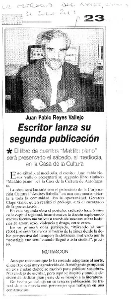 Escritor lanza su segunda publicación  [artículo]