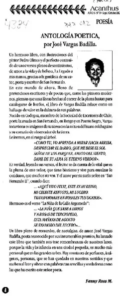Antología poética  [artículo] Fanny Ross M.