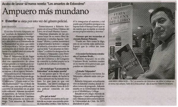 Ampuero más mundano  [artículo] José Ossandón.