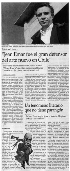 Jean Emar fue el gran defensor del arte nuevo en Chile  [artículo] Maureen Lennon Zaninovic.