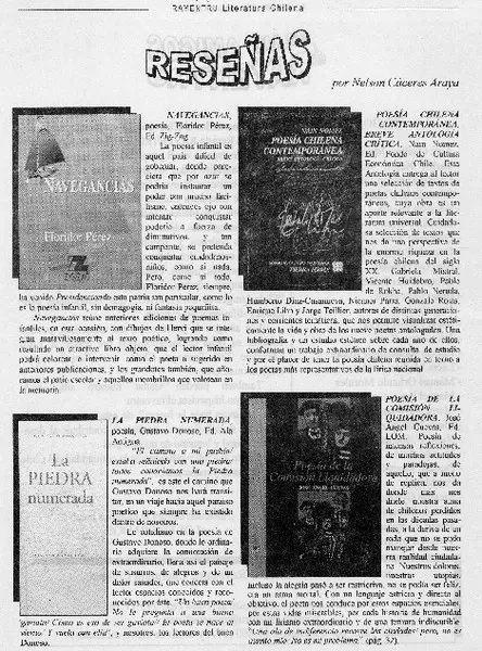 Reseñas  [artículo] Nelson Cáceres Araya.
