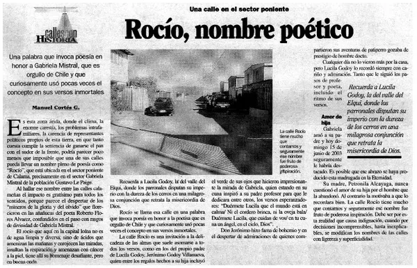 Rocío, nombre poético  [artículo] Manuel Cortés Gallardo.