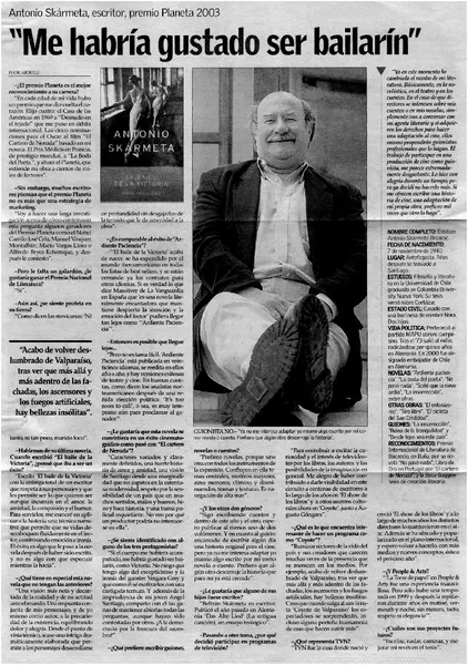 "Me habría gustado ser bailarín" [entrevistas] [artículo] Flor Arbulu.