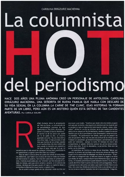 La columnista hot del periodimo: [entrevistas] [artículo] Carola Solari.