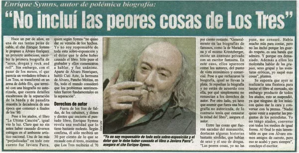 No incluí las peores cosas de Los Tres".  [artículo]