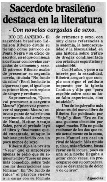Sacerdote brasileño destaca en la literatura.  [artículo]