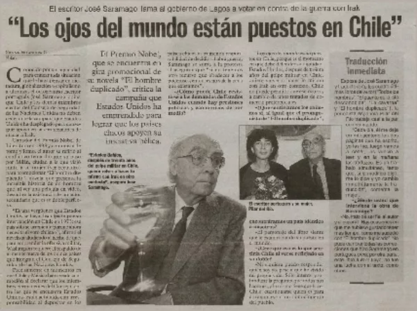 "Los ojos del mundo están puestos en Chile"  [artículo] Ximena Villanueva G.