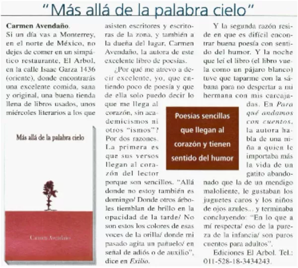 Más allá de la palabra cielo"  [artículo] Elizabeth Subercaseaux.