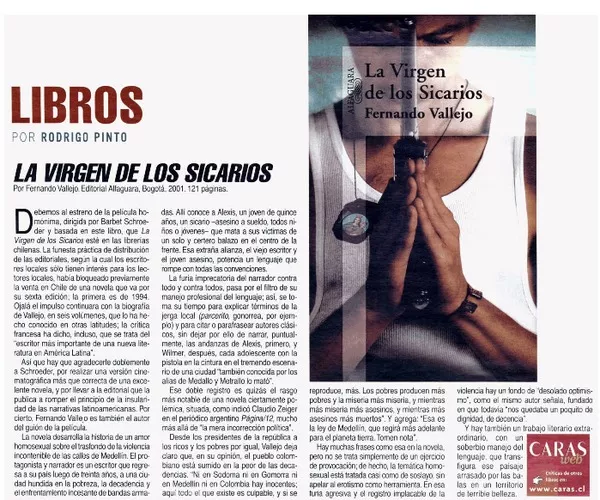 La virgen de los sicarios  [artículo] Rodrigo Pinto.