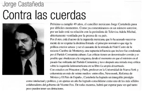Jorge Castañeda, contra las cuerdas.  [artículo]
