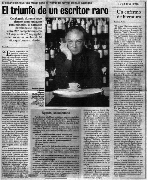 El triunfo de un escritor raro  [artículo] R. C. y A. B.