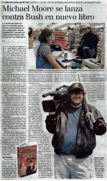 Michael Moore se lanza contra Bush en nuevo libro  [artículo] R. G. M.