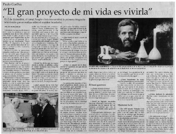 El gran proyecto de mi vida es vivirla"  [artículo] Carolina Andonie Dracos.
