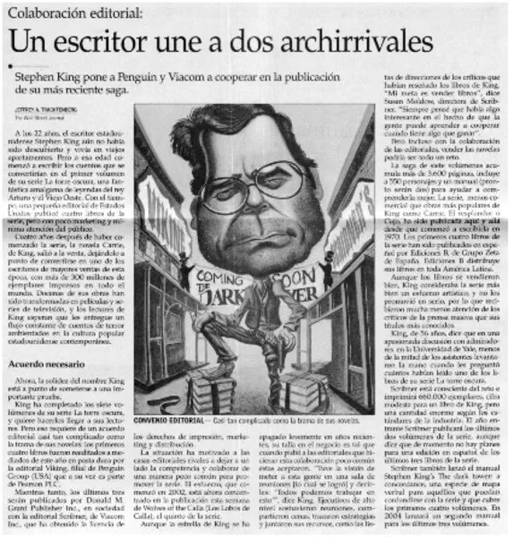 Un escritor une a dos archirrivales  [artículo] Jeffrey A. Trachtenberg.