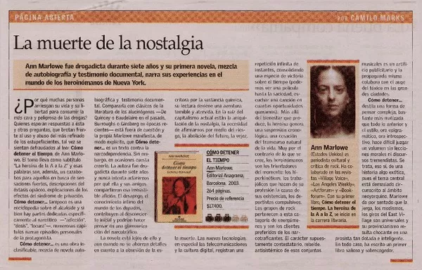 La muerte de la nostalgia  [artículo] Camilo Marks.