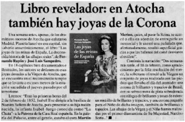 Libro revlador : en Atocha también hay joyas de la Corona  [artículo]