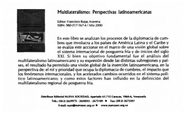 Multilateralismo: Perspectivas latinoamericanas.  [artículo]