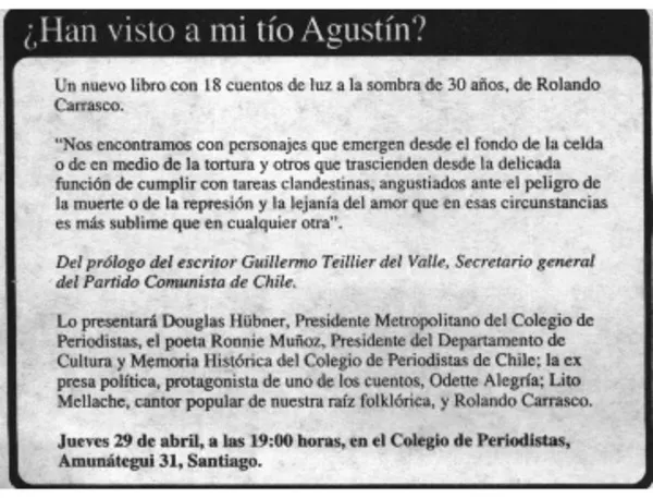 Han visto a mi tío Agustín?.  [artículo]