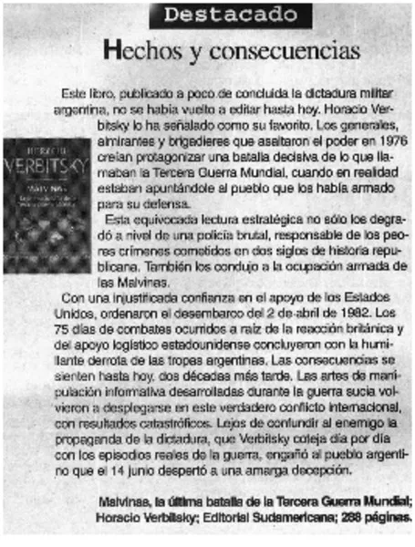 Hechos y consecuencias.  [artículo]