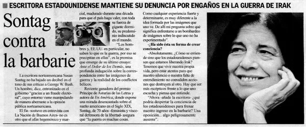 Sontag contra la barbarie.  [artículo]
