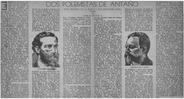 Dos polemistas de antaño  [artículo] Carlos Leyton A.