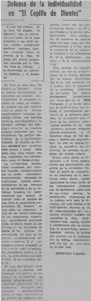 Defensa de la individualidad en "El cepillo de dientes"  [artículo] Edmundo Valdés.