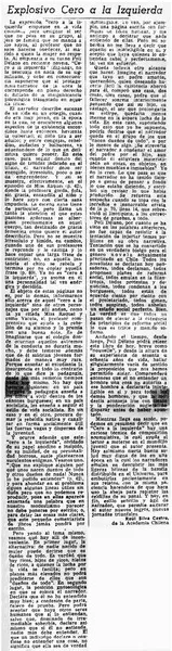 Explosivo cero a la izquierda  [artículo] Raúl Silva Castro.