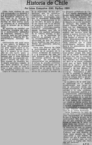 Historia de Chile  [artículo] A.F.A.