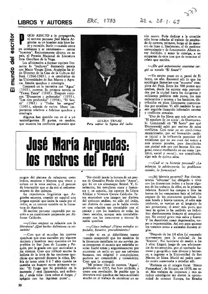 José María Arguedas, los rostros del Perú [entrevista]. [artículo] :