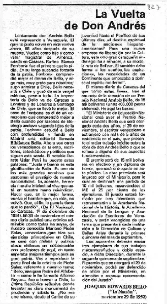 La vuelta de don Andrés  [artículo] Joaquín Edwards Bello.