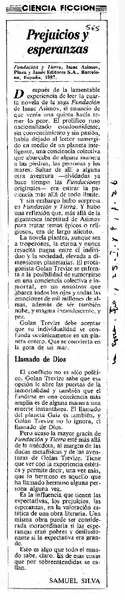 Prejuicio y esperanzas  [artículo] Samuel Silva.