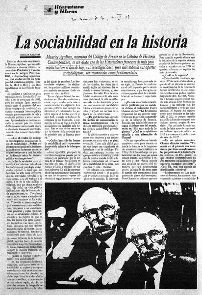 La Sociabilidad en la historia  [artículo] Cristian Gazmuri.