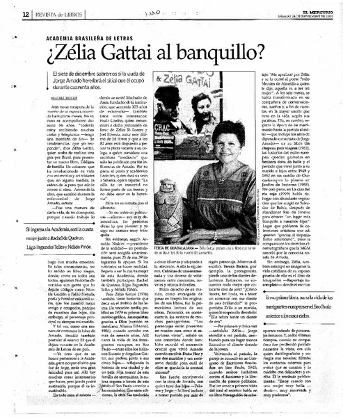 Zélia Gattai al banquillo?  [artículo] Beatriz Berger.