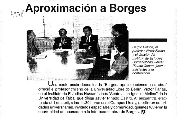 Aproximación a Borges.  [artículo]