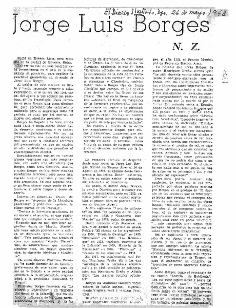 Jorge Luis Borges  [artículo] N.Z.