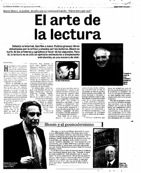 El Arte de la lectura  [artículo] Rodrigo Pinto.
