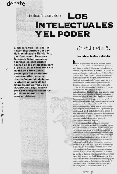Los intelectuales y el poder  [artículo] Cristián Vila... [et al.].