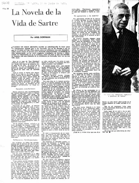 La novela de la vida de Sartre  [artículo] Ariel Dorfman.