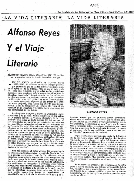 Alfonso Reyes y el viaje literario.  [artículo]
