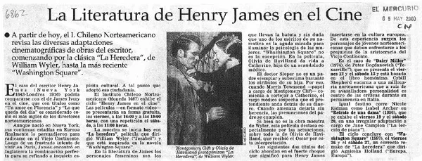 La literatura de Henry James en el cine.  [artículo]