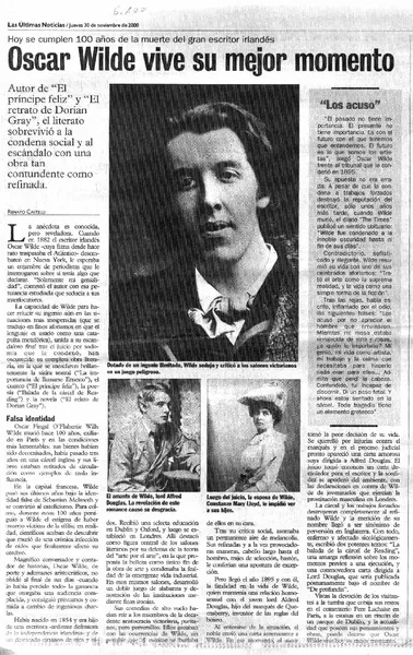 Oscar Wilde vive su mejor momento  [artículo] Renato Castelli.