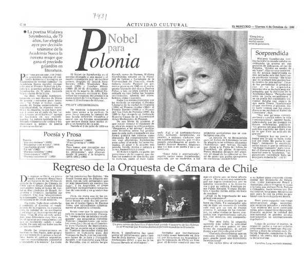 Nobel para Polonia.  [artículo]