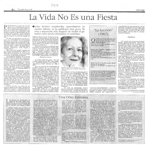 La Vida no es una fiesta.  [artículo]